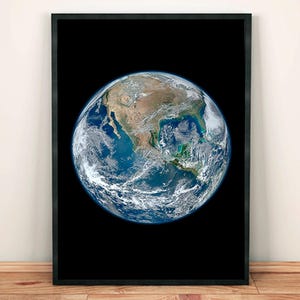 Poster Photographie de la Terre de la NASA : le monde en marbre bleu vu de l'espace