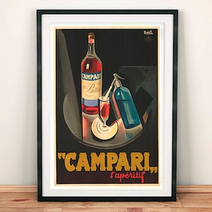 Campari Drucke: Vintage Getränke Werbeplakate