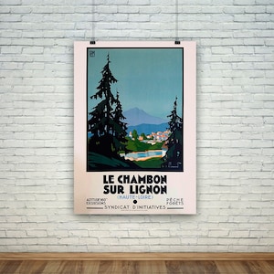 Le Chambon Poster: Haute-Loire Landscape Travel Print