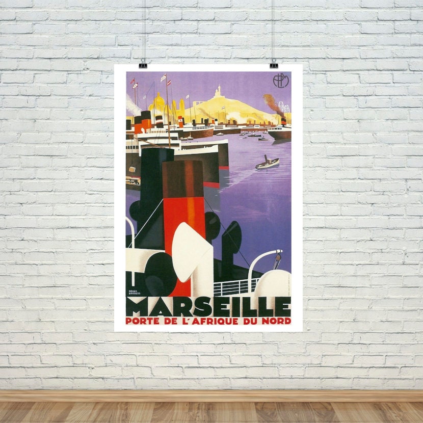 Affiche Marseille vintage  Décoration intemporelle et raffinée - Jusqu'à  la lune