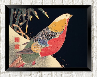 伊藤若冲の金雉図版：鳥類の壁画 - Etsy 日本
