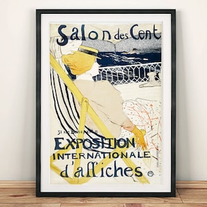Salon Des Cent Poster: Vintage Toulouse Lautrec French Art Print