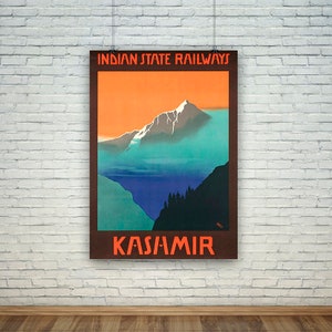 Kashmir Poster: Vintage Indian State Railway Travel Print