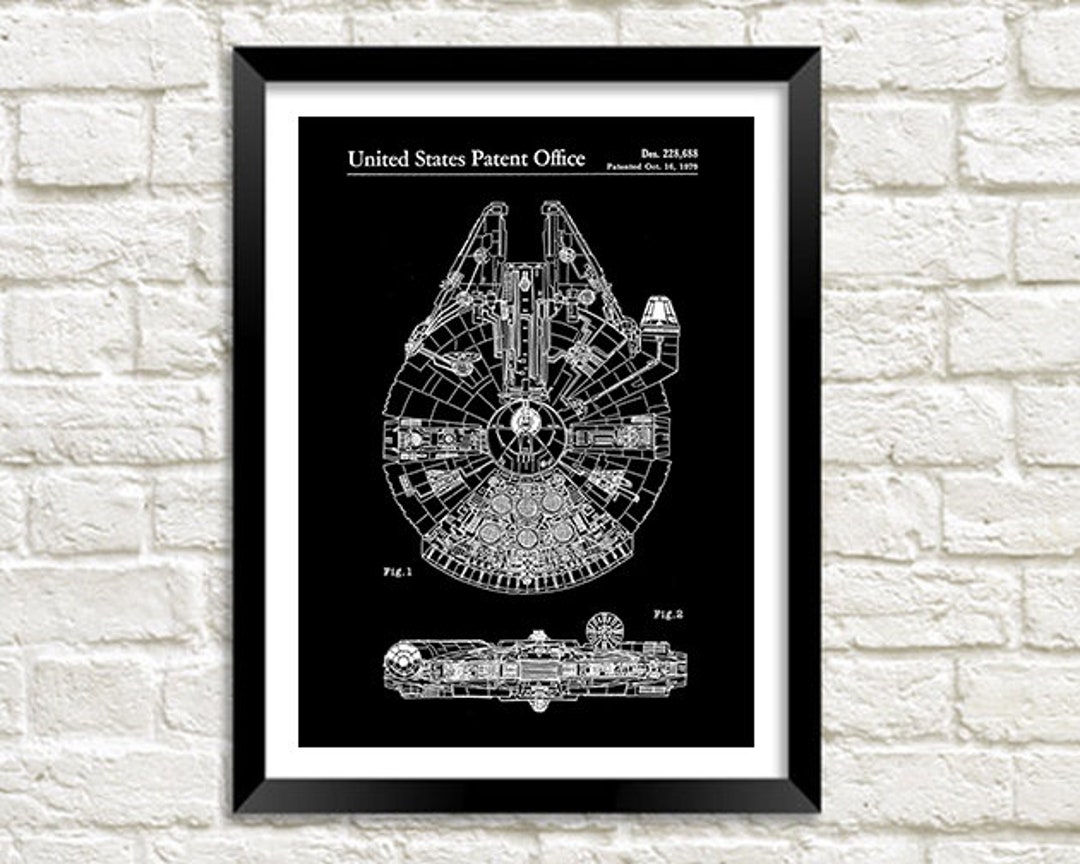 Star Wars Patent Print: Millennium Falcon Blueprint Art - Etsy