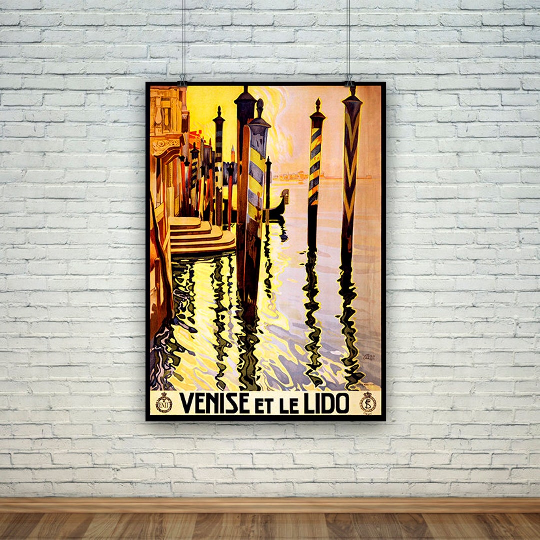 Poster Di Viaggio Vintage Del Lido Di Venezia, Italia - Foto 6