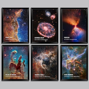 NASA Space Photographs: Hubble and James Webb Nebula and Galaxy Posters