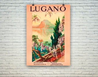 Lugano Poster: Vintage Swiss Travel Print