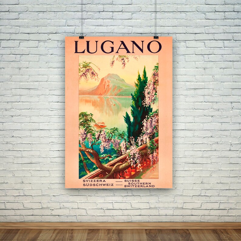 Lugano Poster: Vintage Swiss Travel Print