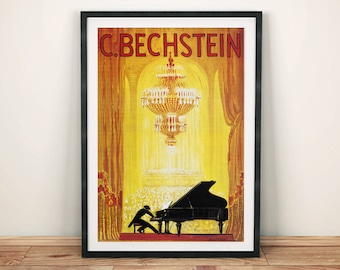 Bechstein Print: Vintage Piano Advert Poster
