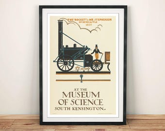 Poster Wetenschapsmuseum: Stephenson's Rocket Exhibition-afdruk