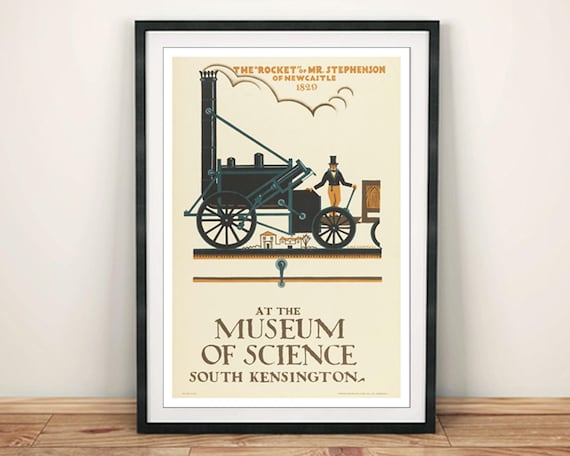 Science Museum Poster: Stephenson's Rocket Exhibition Print