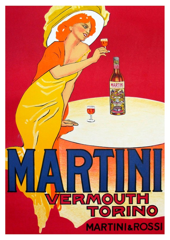Martini Print: Vintage Drinks Advert Poster - Etsy
