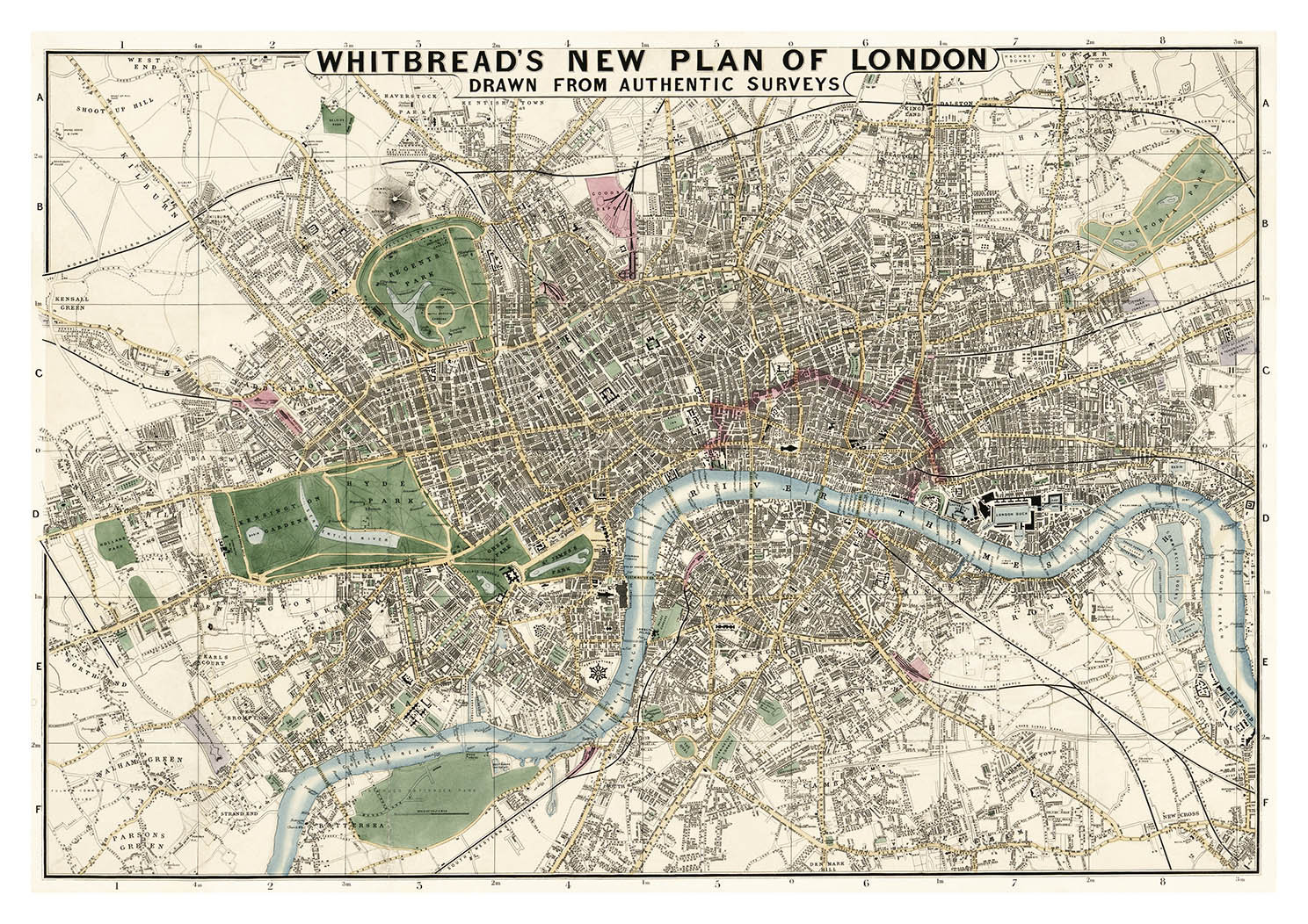 London Map Print: Vintage England Capital City Atlas Artwork - Etsy