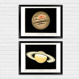 Planet Prints: Vintage Saturn and Jupiter Art Illustrations
