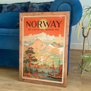 Norway Print: Vintage Scandinavian Travel Poster