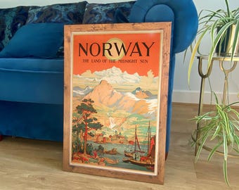 Norway Print: Vintage Scandinavian Travel Poster