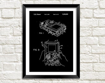 Games Console Patent Print: Vintage Gamer Blueprint Art