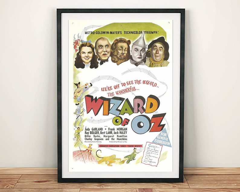 Wizard of Oz Cinema Poster: Vintage Movie Promotional Art Print