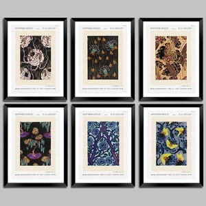 サマルカンデ版画: E.A. セギュイによるアールデコ調の花のアートワーク