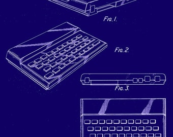 ZX Spectrum Computer Patent: Retro IT Technology Blueprint Art