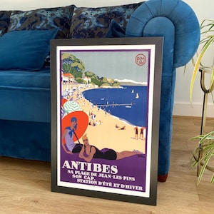 Póster de Antibes: Impresión vintage de viaje por el sur de Francia