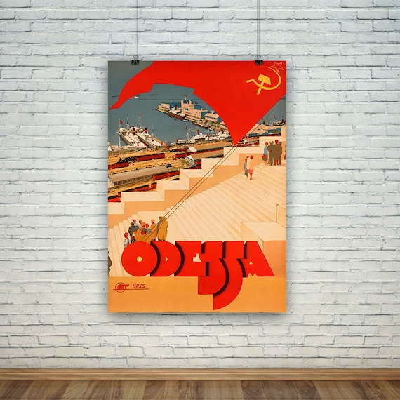オデッサ ポスター: ビンテージ ウクライナ CCCP ソ連 旅行プリント