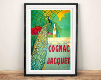 Cognac Jacquet Print: Vintage French Drinks Advert Poster