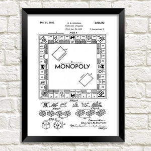 Board Game Patent Print: Blueprint Art Poster