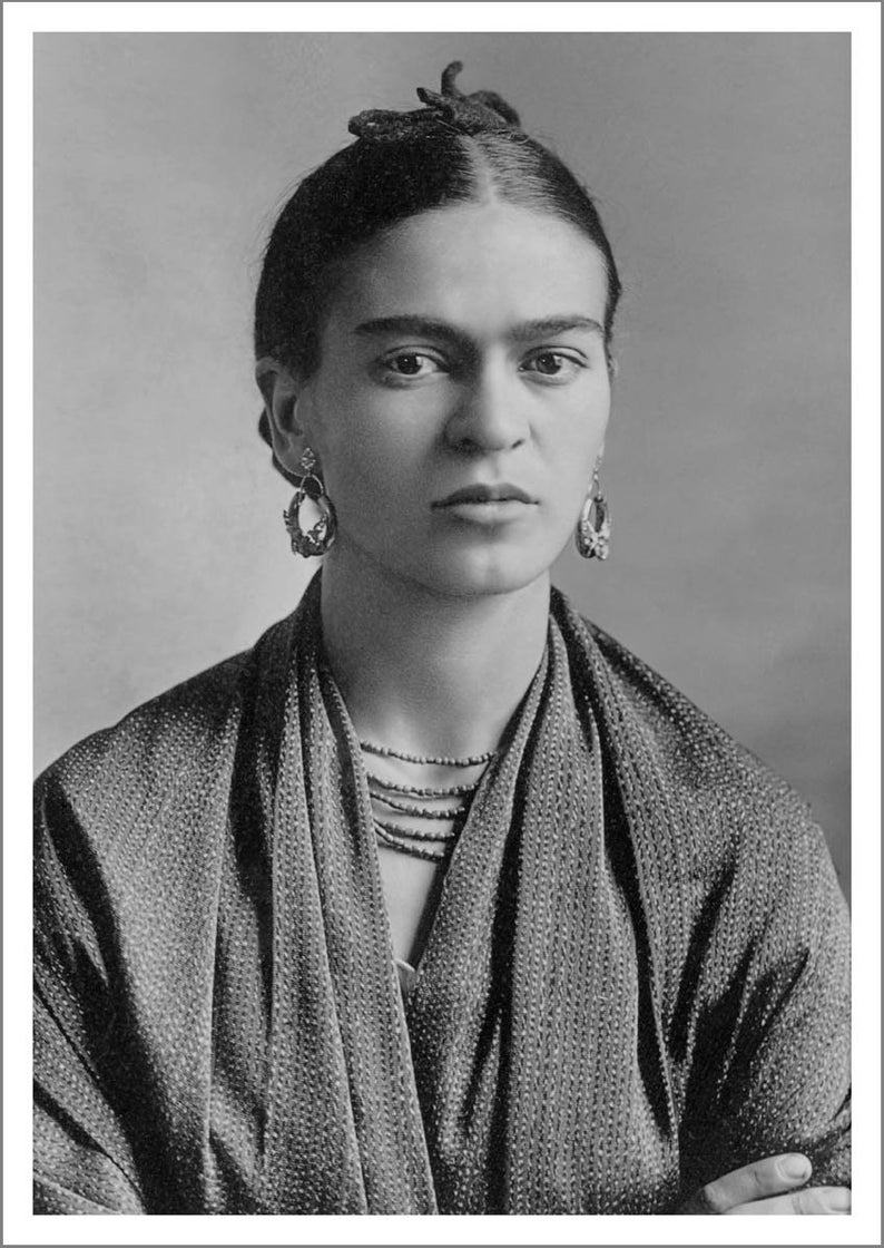 Frida Kahlo Print: Mexican Artist Black and White Portrait Art | Etsy