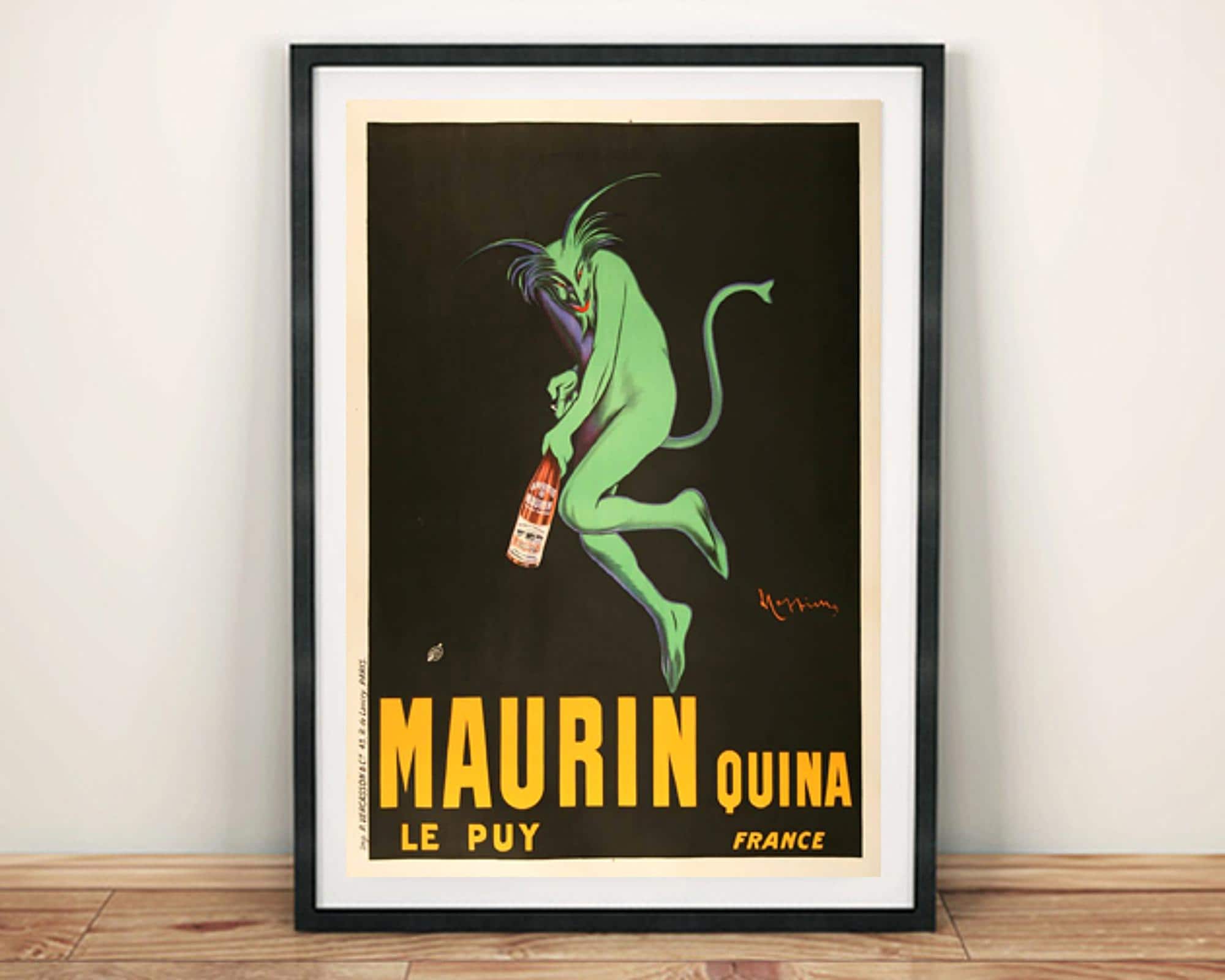Maurin Print: Vintage Quina Drink Green Devil Poster - Etsy