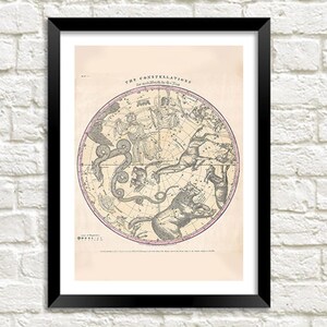 Sternbilder Print: Vintage Sternzeichen Astrologie Illustration