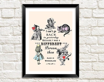 Alice in Wonderland Print: Vintage Book Art Illustration