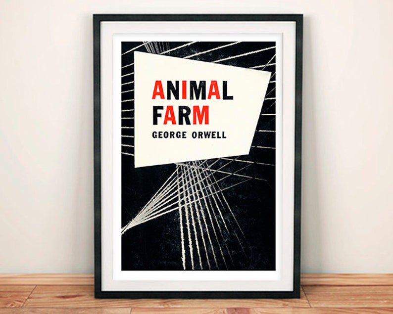 Animal Farm Poster Vintage Orwell Book Cover Art Print Etsy