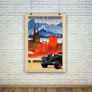 Germany Poster: Vintage Motoring Advert Travel Print