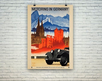 Germany Poster: Vintage Motoring Advert Travel Print
