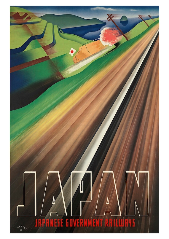 Japanese Train Poster: Vintage Shinkansen Tourism Print - Etsy