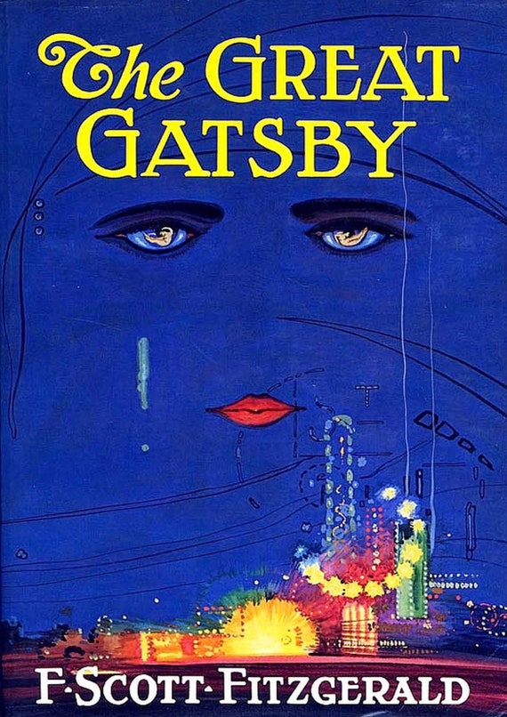 Great Gatsby Poster F Scott Fitzgerald Book Cover Print Etsy Great Gatsby Poster F Scott Fitzgerald Book Cover Print Etsy