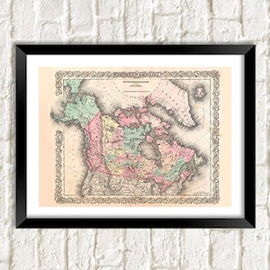 Canada Map Print: Vintage Canadian Atlas Cartography