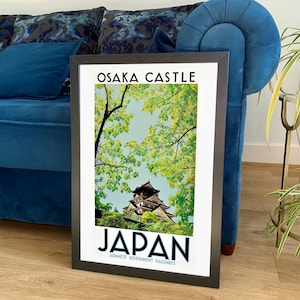 Osaka Castle Print: Vintage Japanese Tourism Poster
