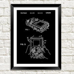 Games Console Patent Print: Vintage Gamer Blueprint Art