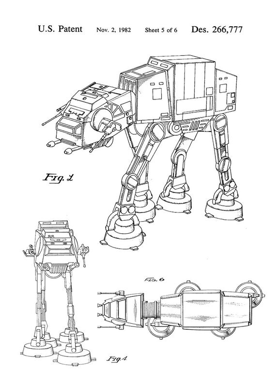 At-at Patent Print: Star Wars Imperial Walker Toy Blueprint At-at Patent Print: Star Wars Imperial Walker Toy Blueprint
