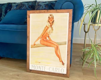 Monte Carlo Poster: Beach Art Vintage Travel Print