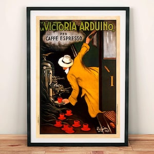 Impresión de café: cartel publicitario de espresso italiano vintage