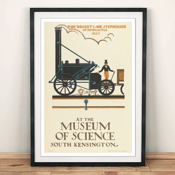 Science Museum Poster: Stephenson's Rocket Exhibition Print