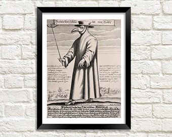 Stampa del medico della peste: Vintage Dr Schnabel Beak Art Illustrazione