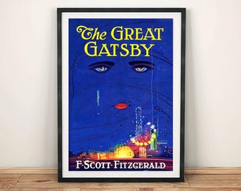 Great Gatsby Poster: F Scott Fitzgerald Book Cover Art Print