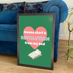 Revolution Print: Song Lyric Art, 1990s Indie Musik Schlafzimmer Poster