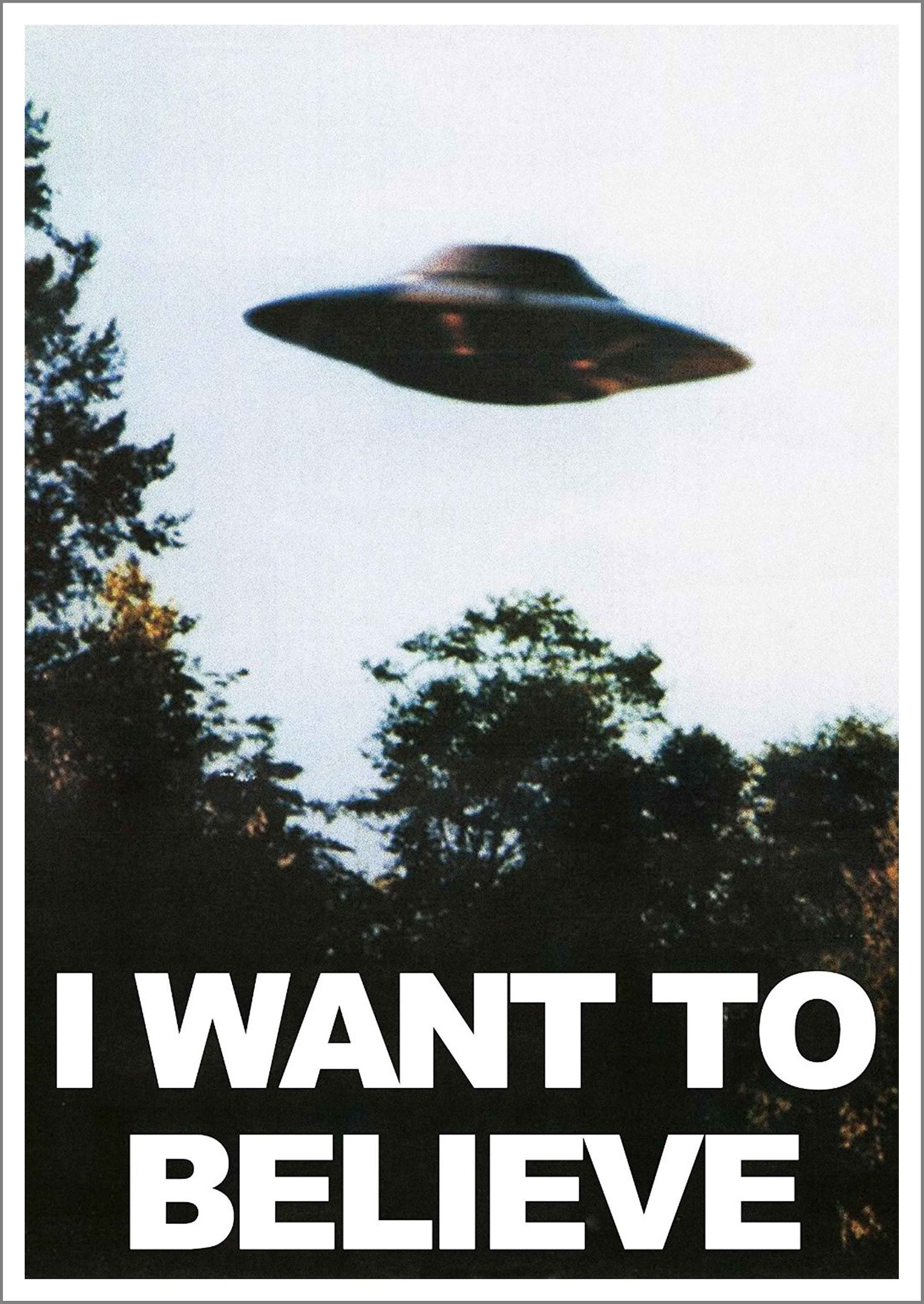 TV Xfiles Poster I Want to Believe UFO Print Etsy