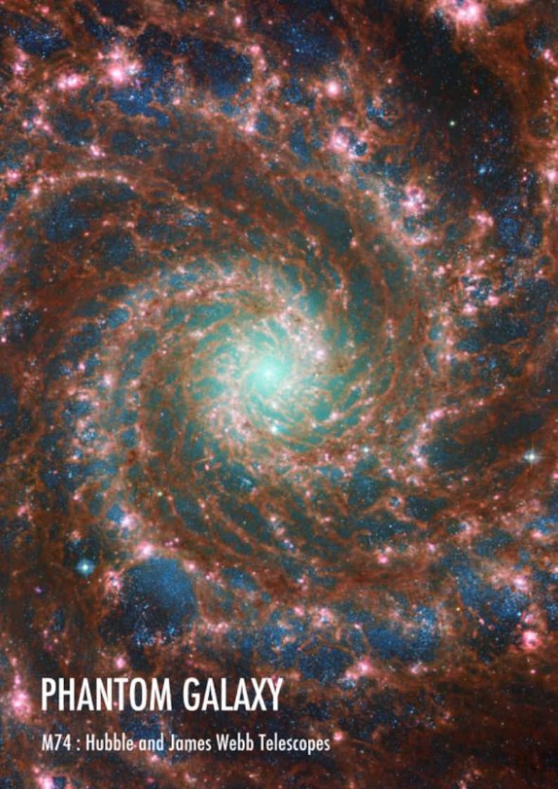 NASA Space Photographs: Hubble and James Webb Nebula and Galaxy Posters Phantom Galaxy