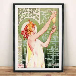 Absinth Print: Vintage französisches Robette Drinks Werbeplakat